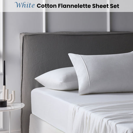 Accessorize Cotton Flannelette Sheet Set Soft Brushed Bedding for Comfortable Sleep