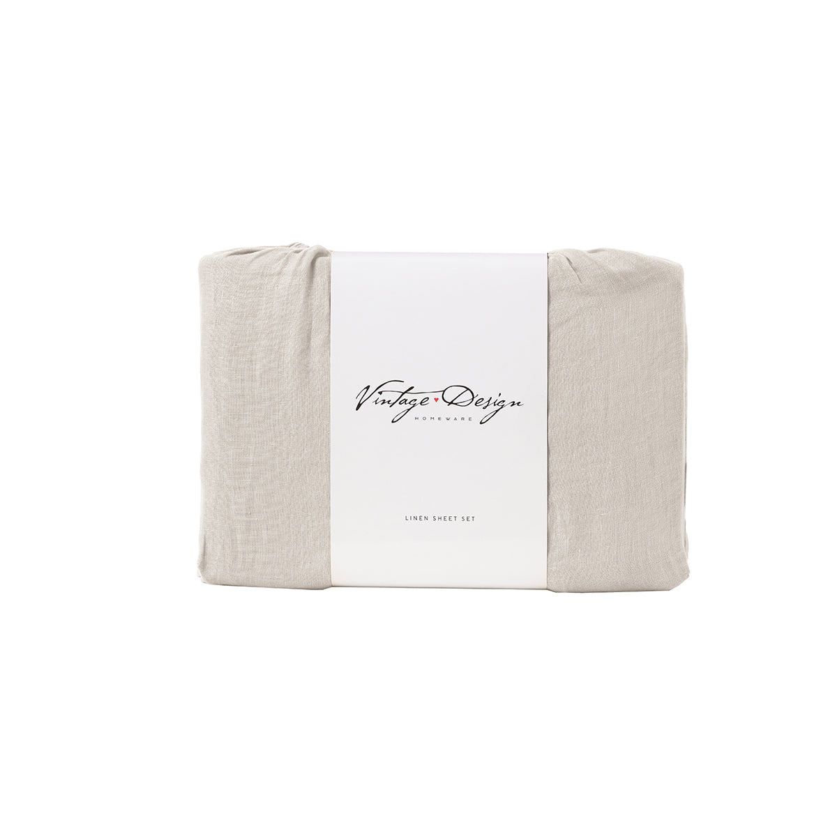 Vintage Design Homewares Natural French Linen Sheet Set - Premium Breathable Bedding