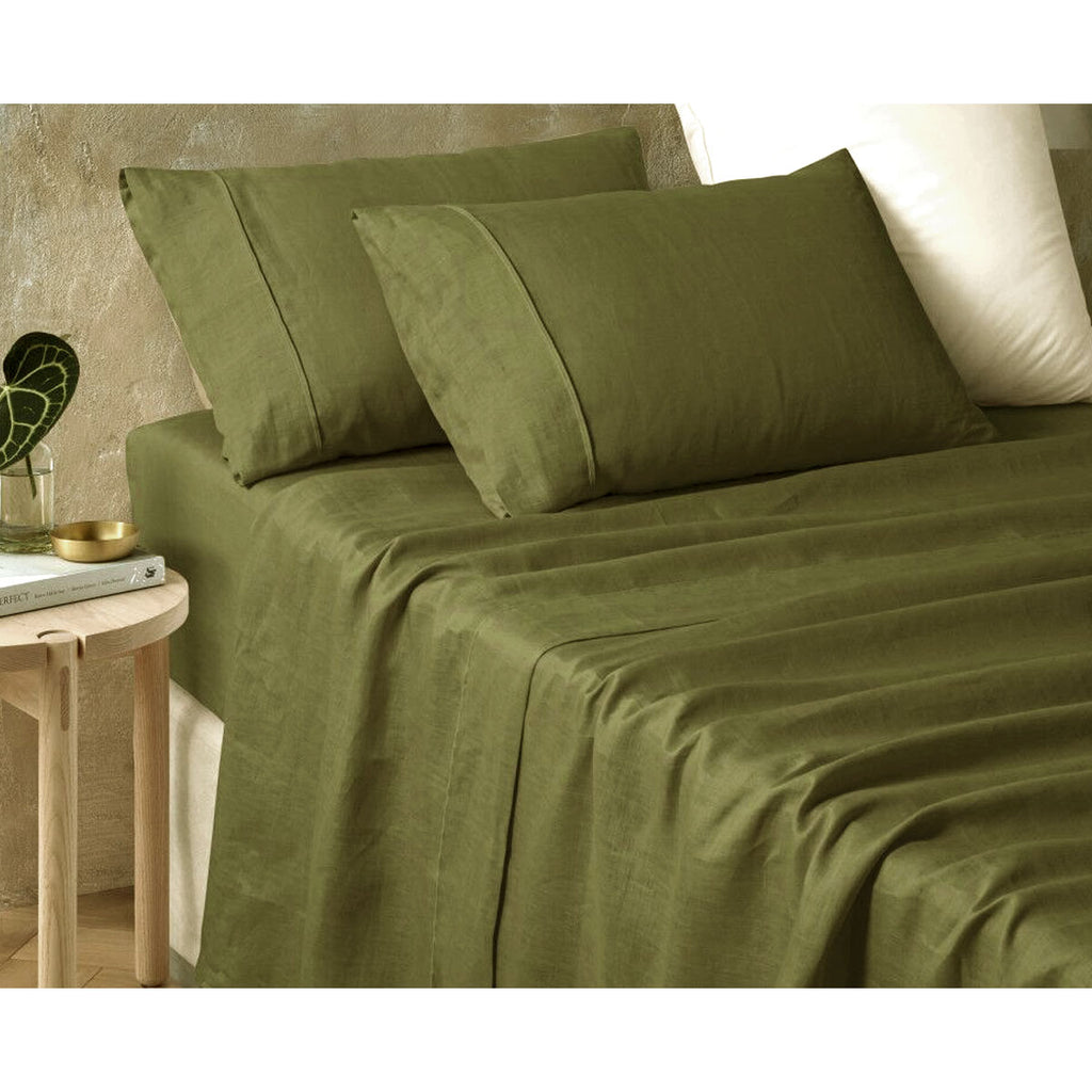 Vintage Design Homewares Hemp Fern Sheet Set - Classic Vintage Bed Linen Collection