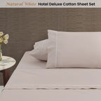 Accessorize Piped Hotel Deluxe Cotton Sheet Set Luxury Bed Linen Collection