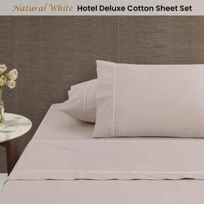 Accessorize Piped Hotel Deluxe Cotton Sheet Set Luxury Bed Linen Collection