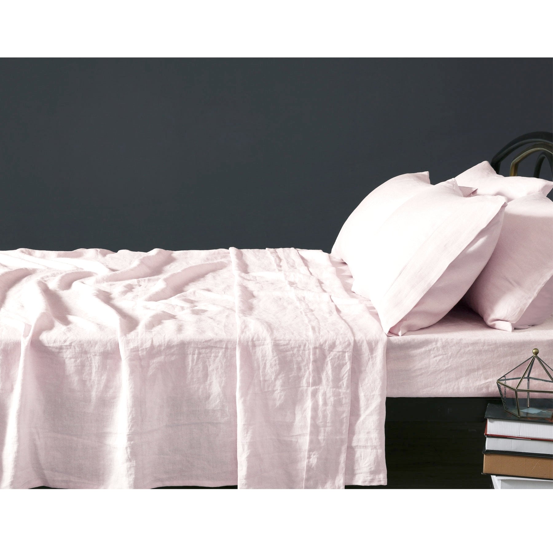 Vintage Design Homewares 100% Linen Blush Sheet Set – Luxury Bed Linen Collection