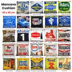 Australian Mancave Retro Cushion Collection Vintage Automotive & Retro Logos Range