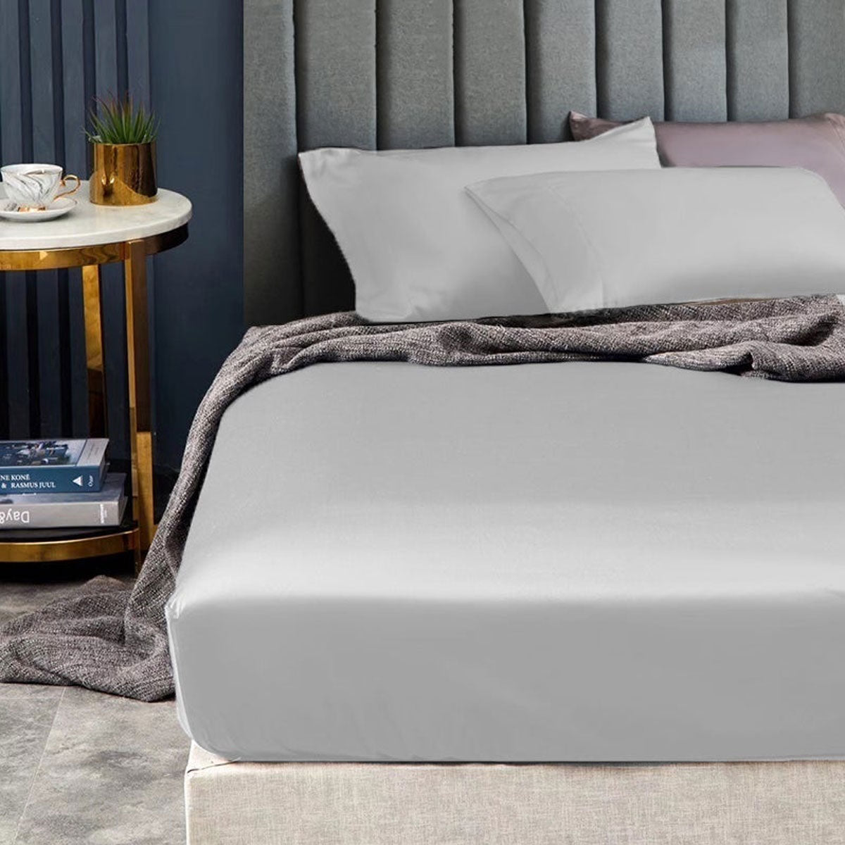 Ramesses 1500TC Elite Egyptian Cotton Sateen Fitted Sheet Combo Set Bed Linen