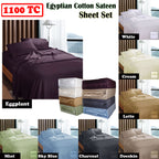 Ramesses 1100TC Egyptian Cotton Sateen Sheet Set Luxury Hotel-Quality Bedding