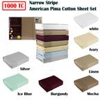 Ramesses 1000TC American Pima Cotton Narrow Stripe Sheet Set Luxury Bedding