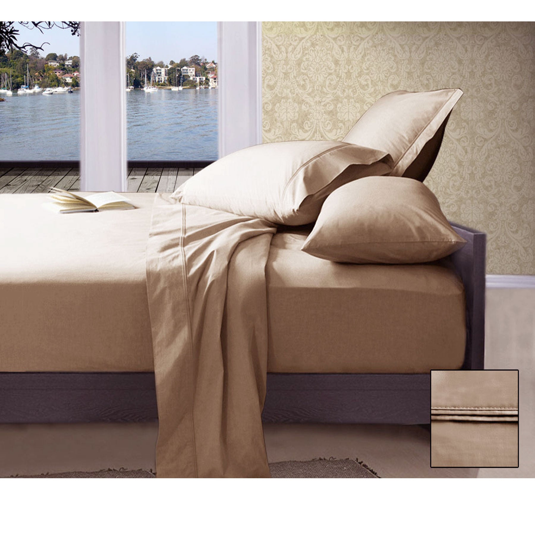 Ramesses 1000TC American Pima Cotton Plain Design Sheet Set Luxury Bedding Collection