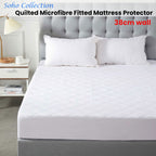 Soho Collection Quilted Microfibre Fitted Mattress Protector 38cm Wall Double