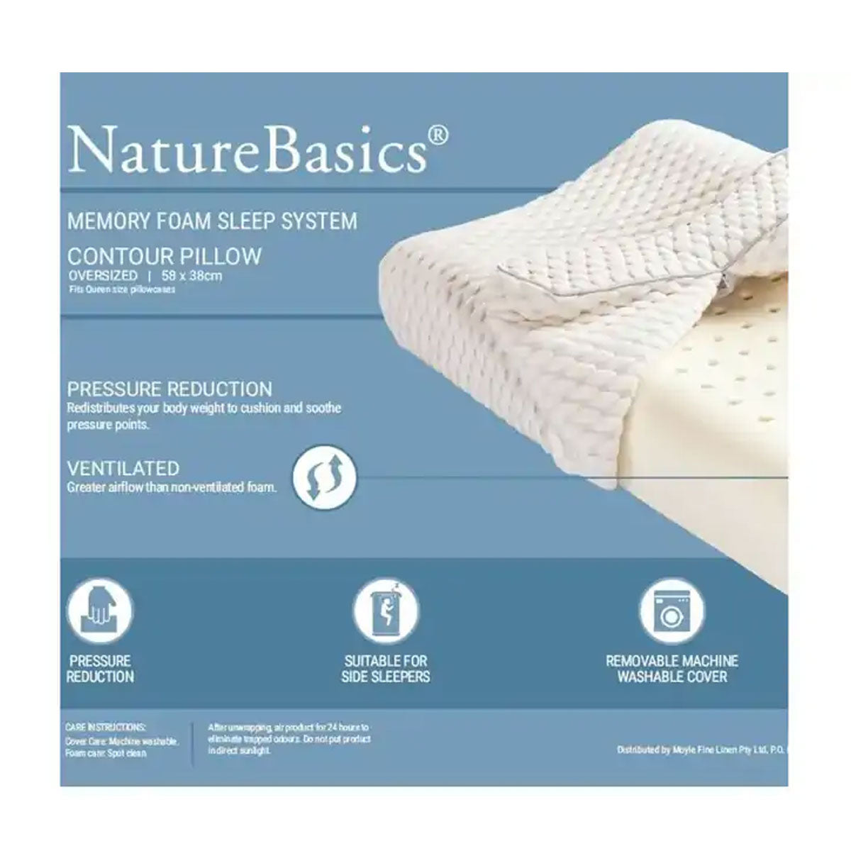 Alastairs Memory Foam Contour Pillow 38x58cm
