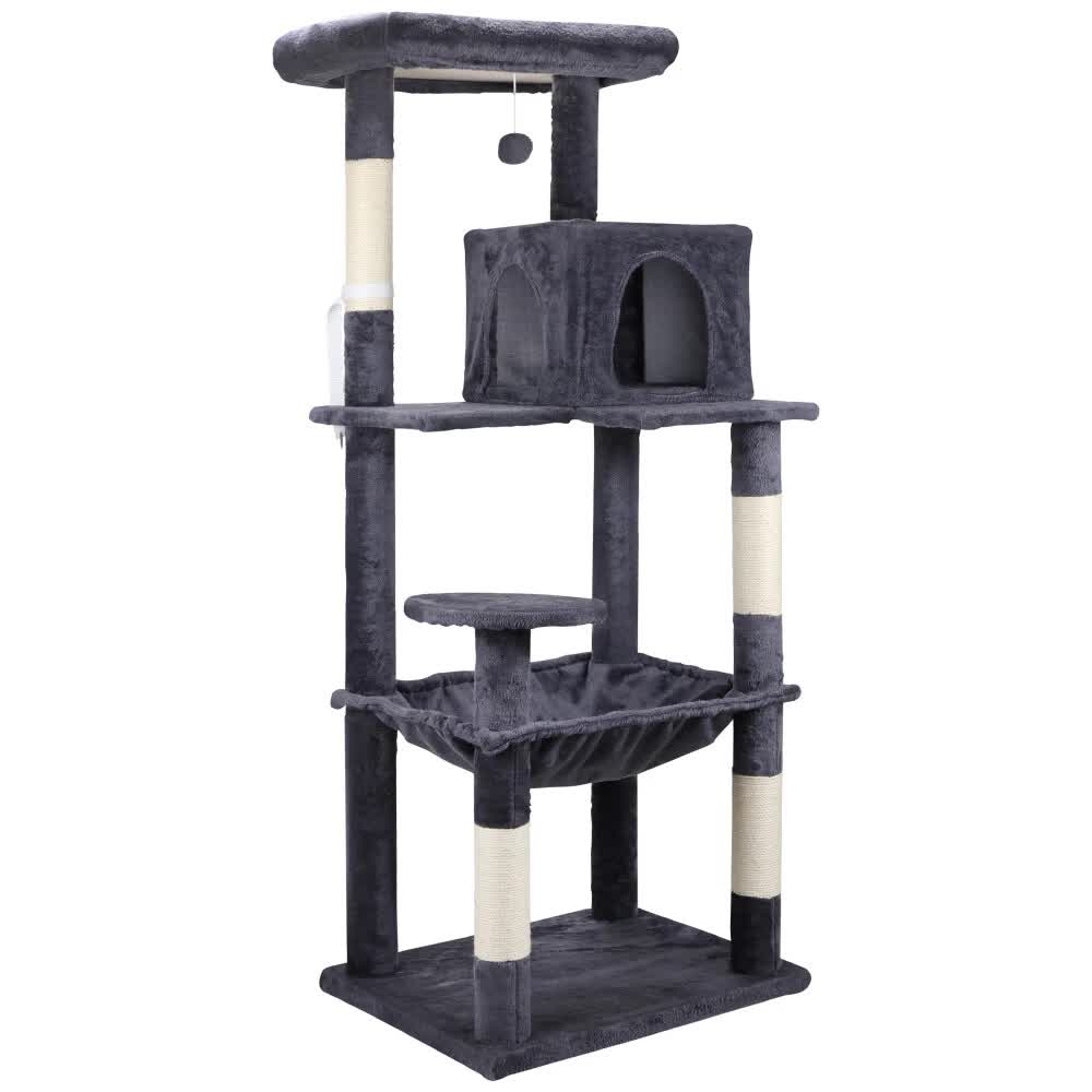 VaKa 143cm Cat Tree Scratching Post Scratcher Tower Condo House Furniture Wood