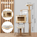 VaKa 1.42M Cat Tree Tower Scratching Post Scratcher Cats Condo House Bed Furniture
