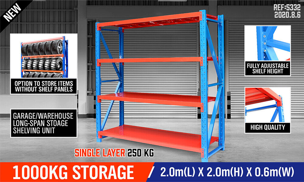 Heavy-Duty 2m Steel Storage Rack System