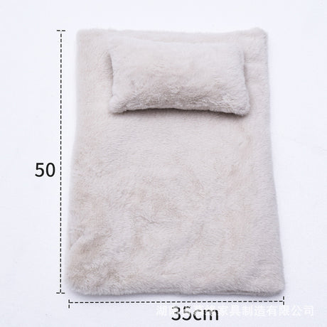 Solid Wood Pet Bed with Plush Pillows