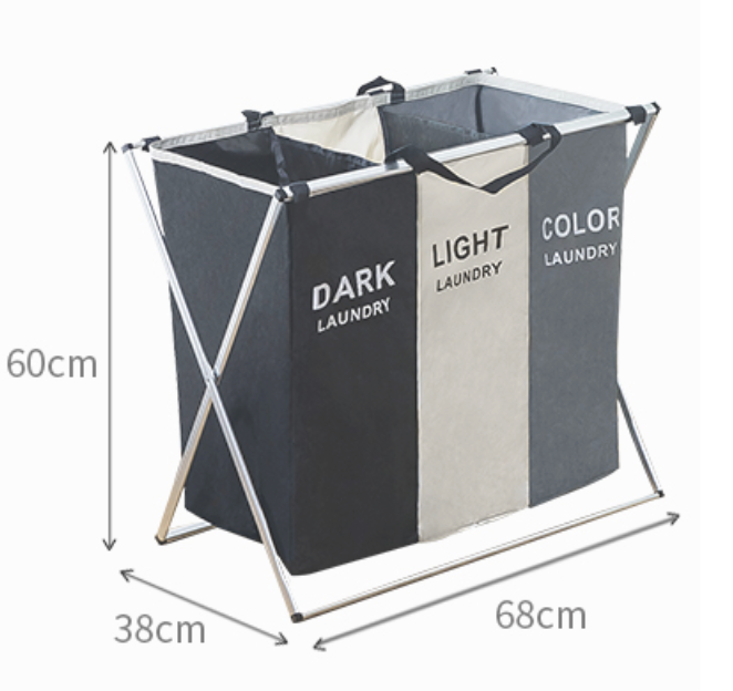 Elegant Foldable Laundry Basket with Dividers