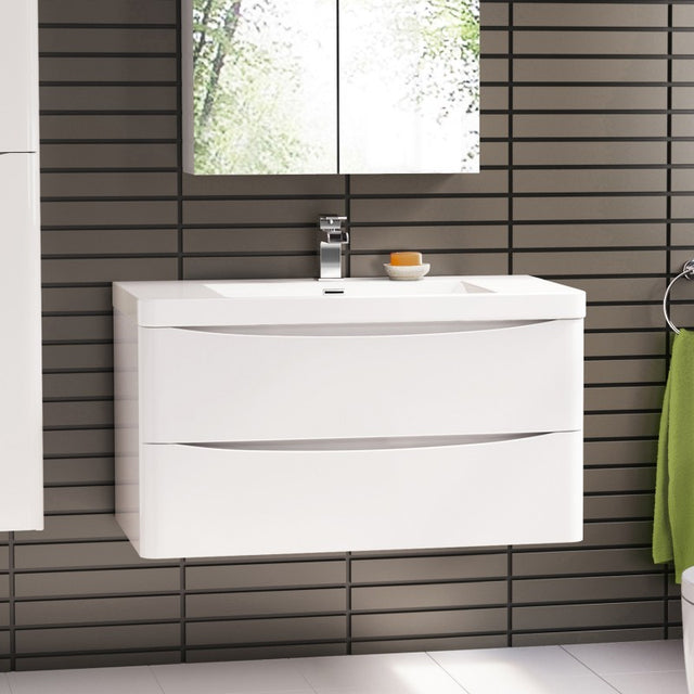 Ancona 1200mm Gloss White Wall Hung Vanity