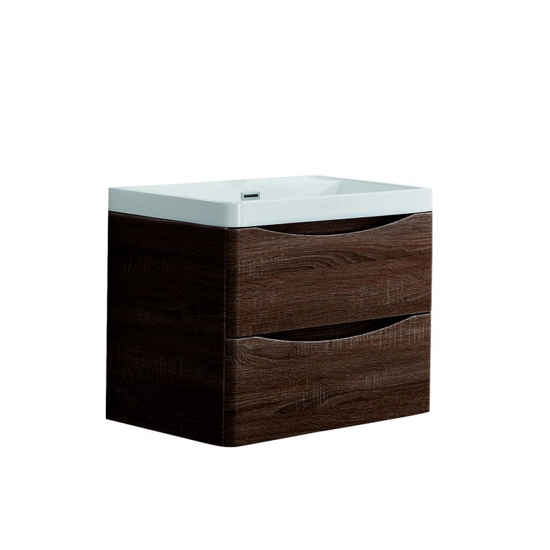 Ancona 600mm Wall Hung Vanity - Rose Wood