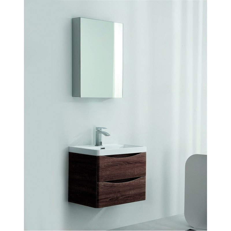 Ancona 600mm Wall Hung Vanity - Rose Wood