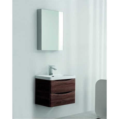 Ancona 600mm Wall Hung Vanity - Rose Wood