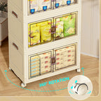 3-Tier Folding Storage Cabinet with Wheels