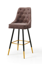 Modern Mid-Century Leather Bar Stool