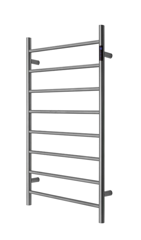 Premium Brushed Chrome 8-Bar Heated Towel Rack