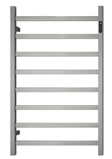Premium Brushed Nickel 8-Bar Heated Towel Rack