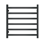 Premium Matte Black 6-Bar Heated Towel Rack