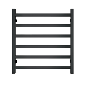 Premium Matte Black 6-Bar Heated Towel Rack
