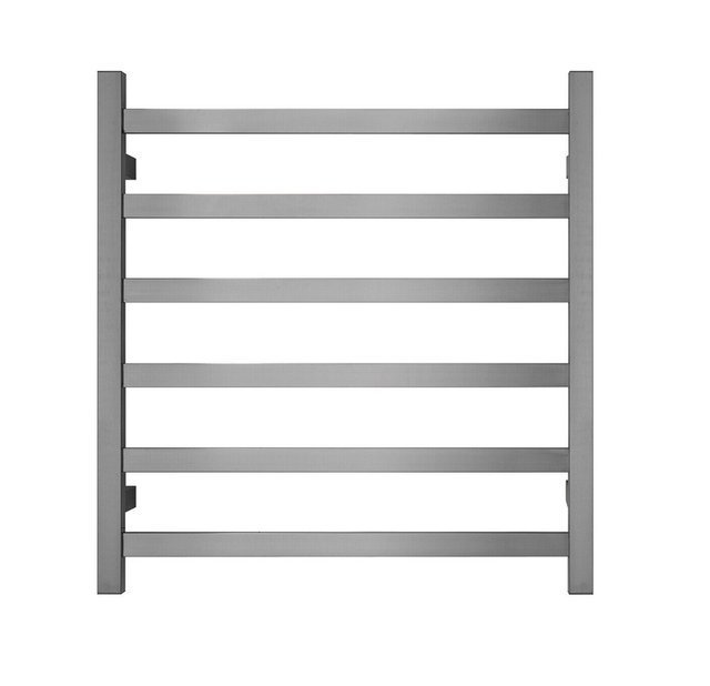 Premium Gunmetal Heated Towel Rack - 6 Bars