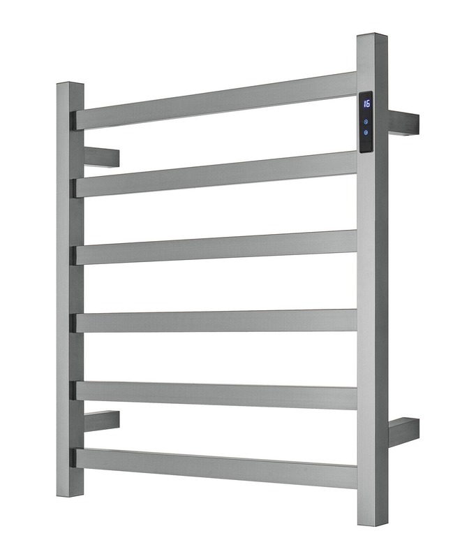 Premium Gunmetal Heated Towel Rack - 6 Bars