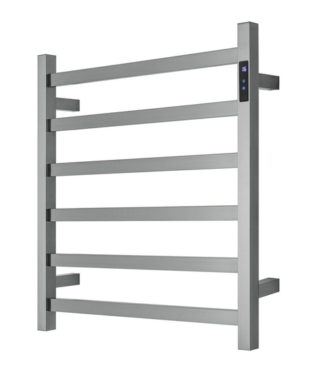Premium Gunmetal Heated Towel Rack - 6 Bars