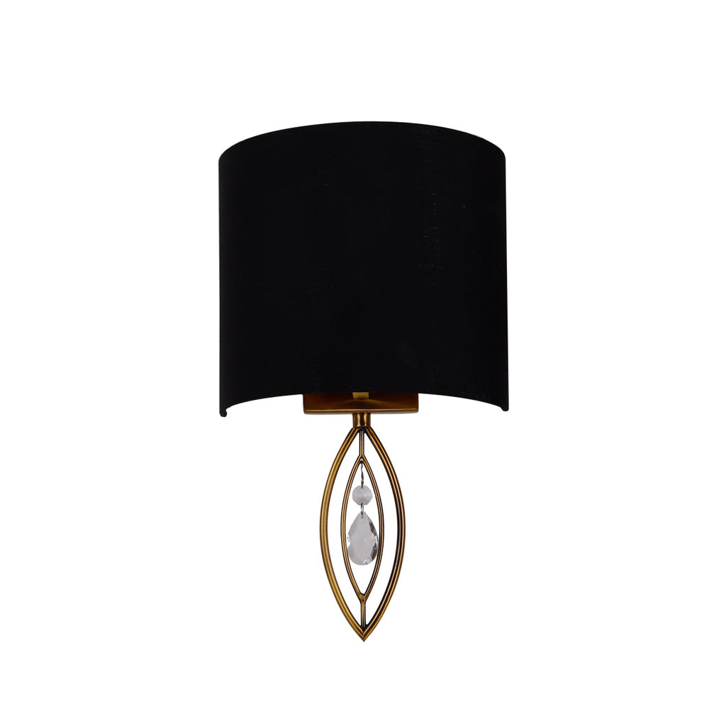 Greta Elegant Wall Light in Black and Brass