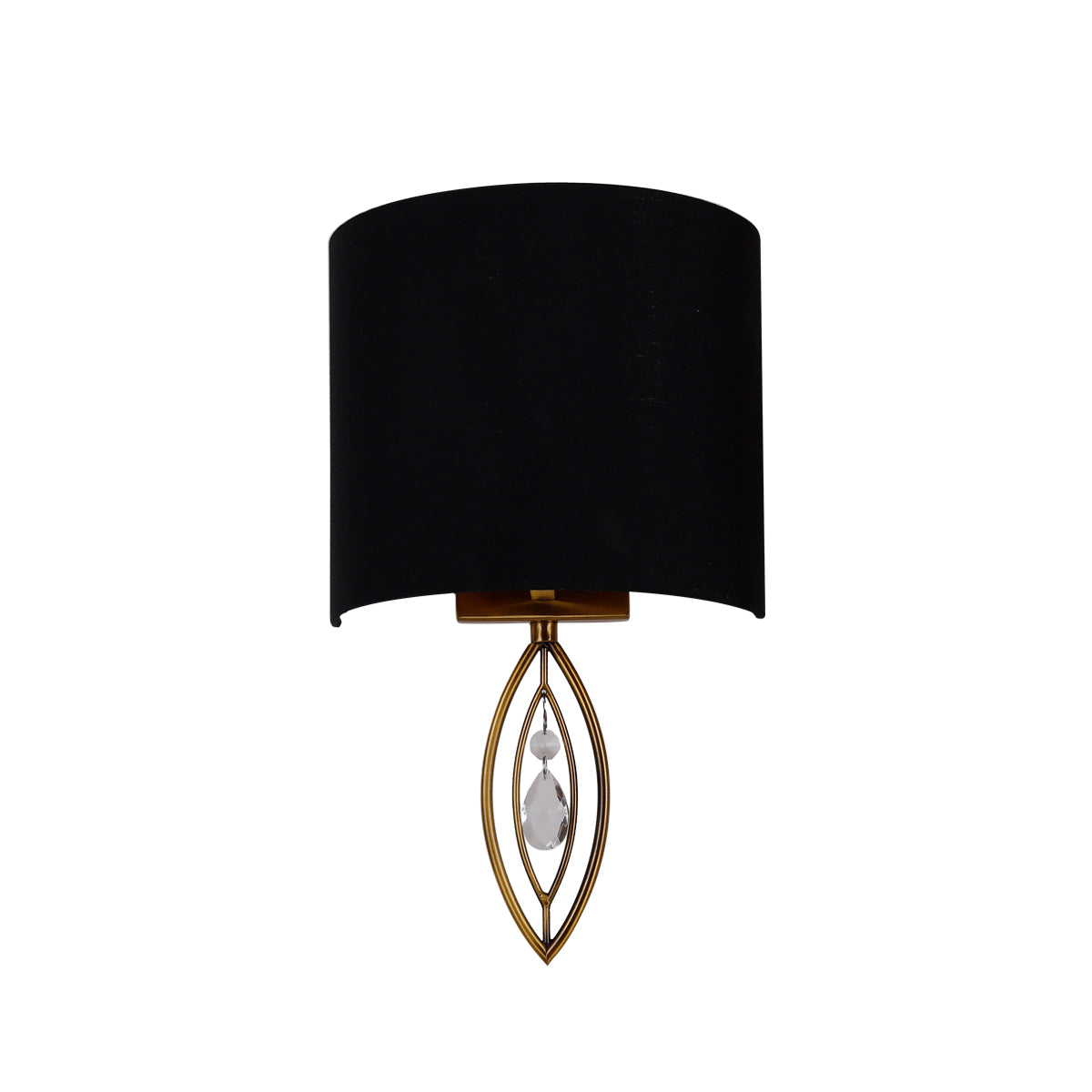 Greta Elegant Wall Light in Black and Brass