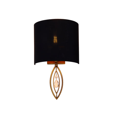 Greta Elegant Wall Light in Black and Brass