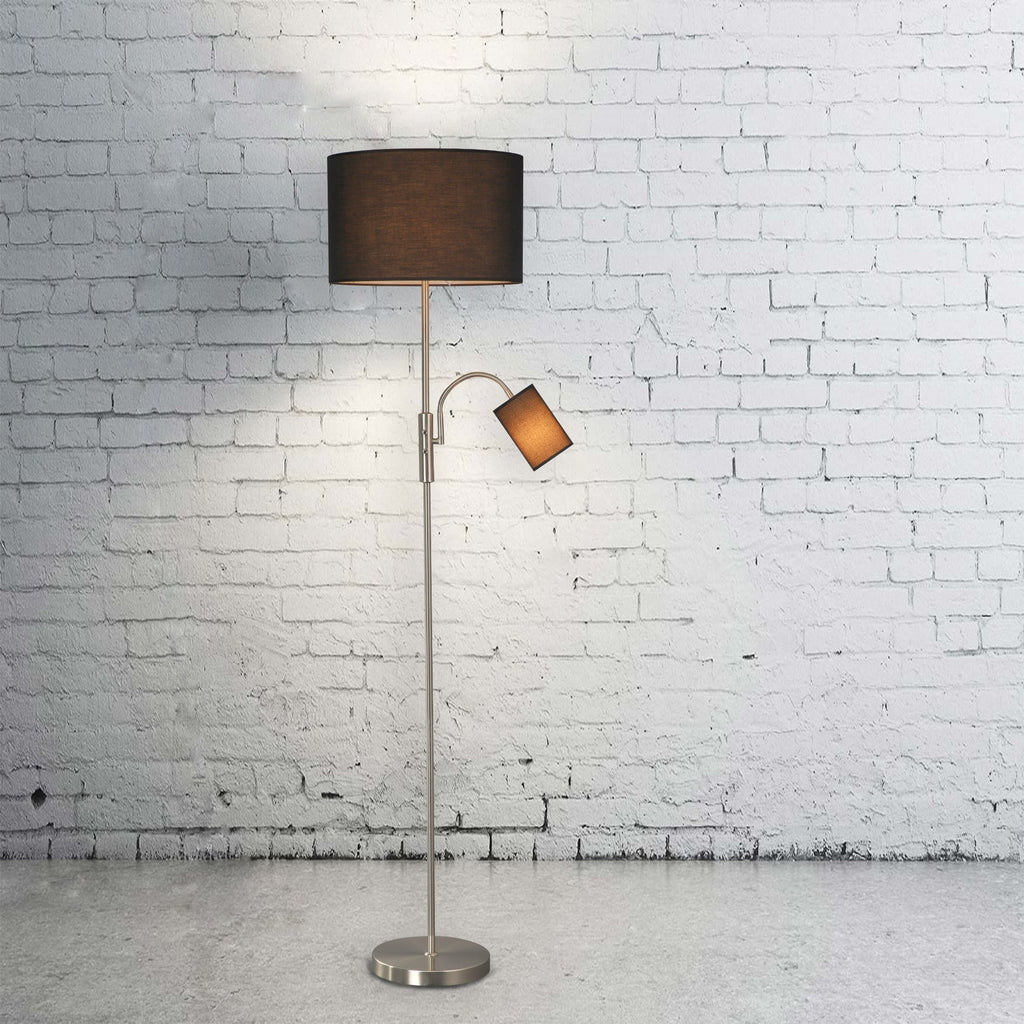 Elegant Mother and Child Floor Lamp - Black