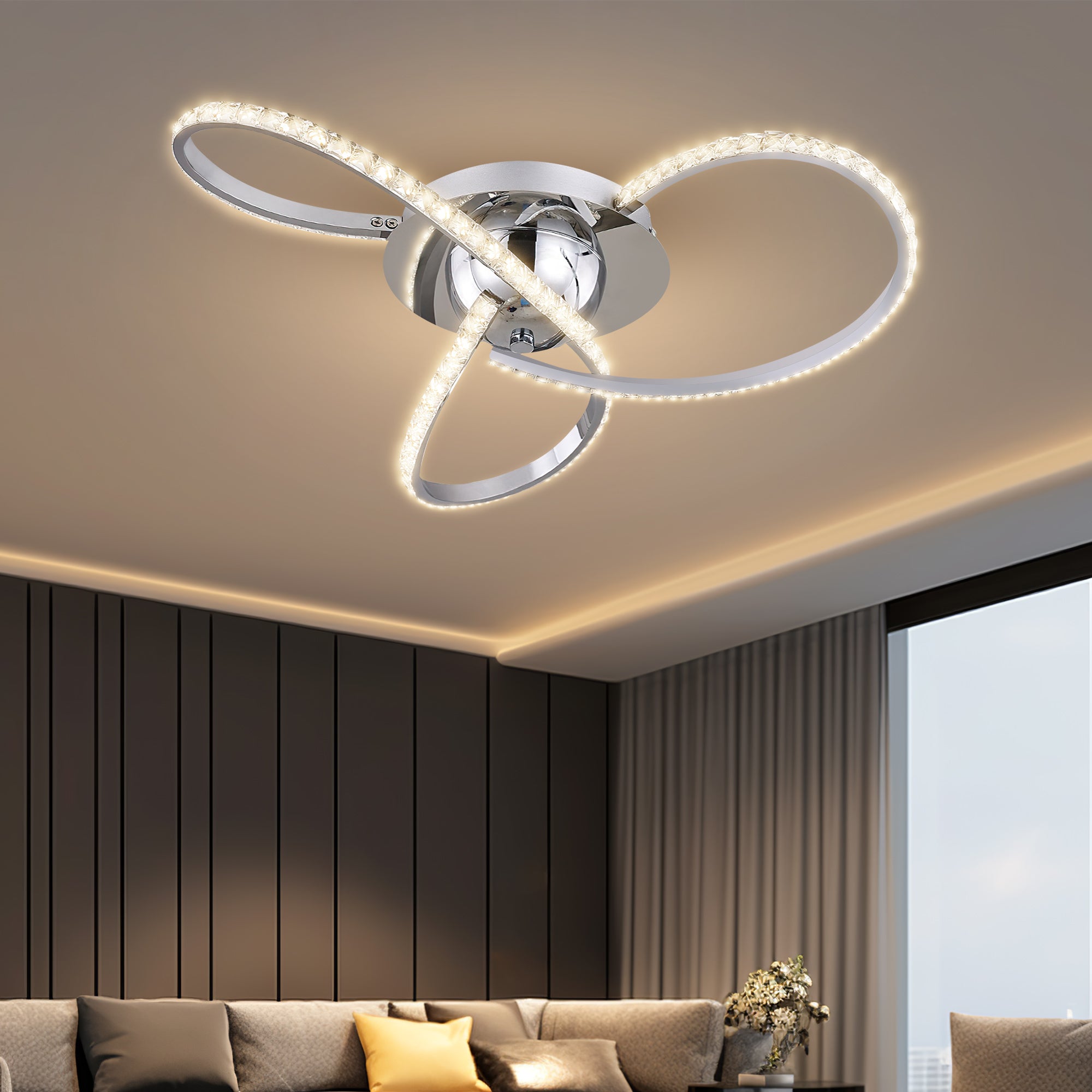 Irie Dimmable LED Ceiling Light - Chrome