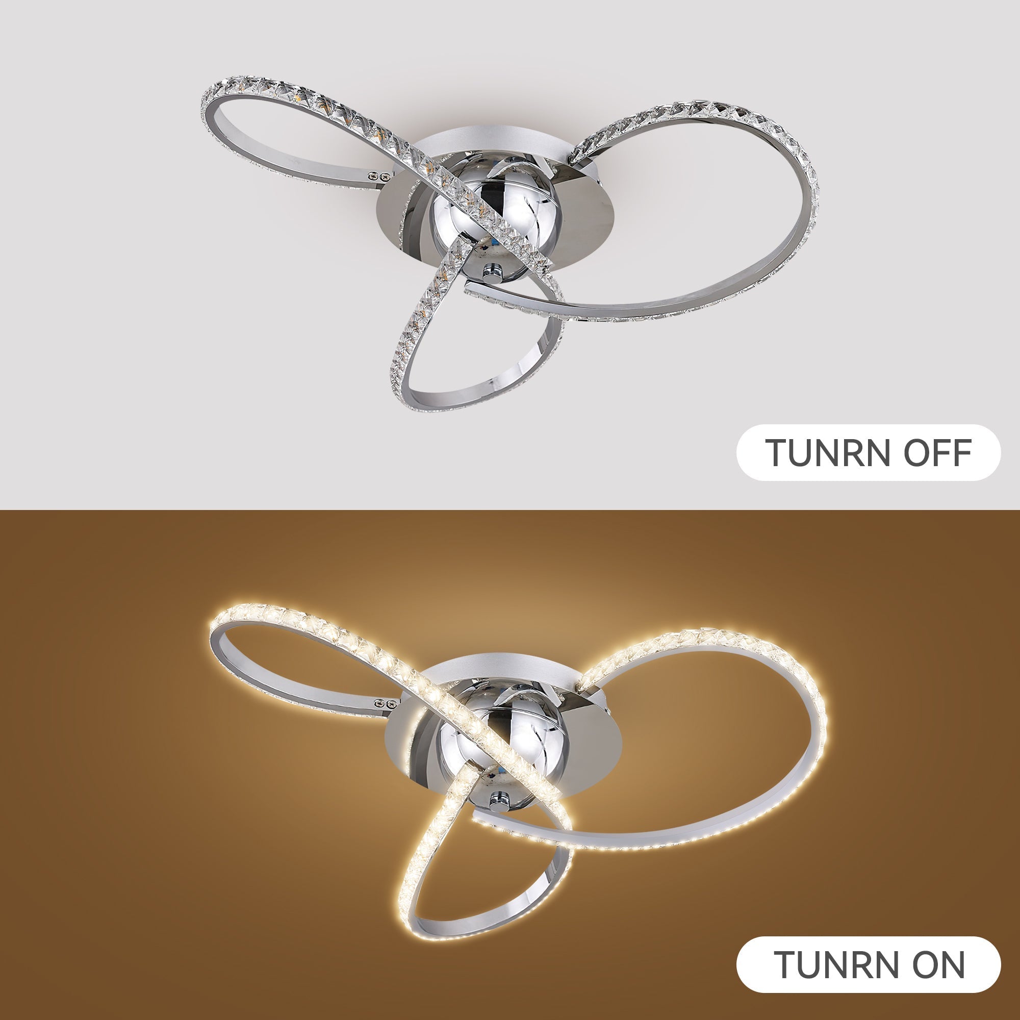 Irie Dimmable LED Ceiling Light - Chrome