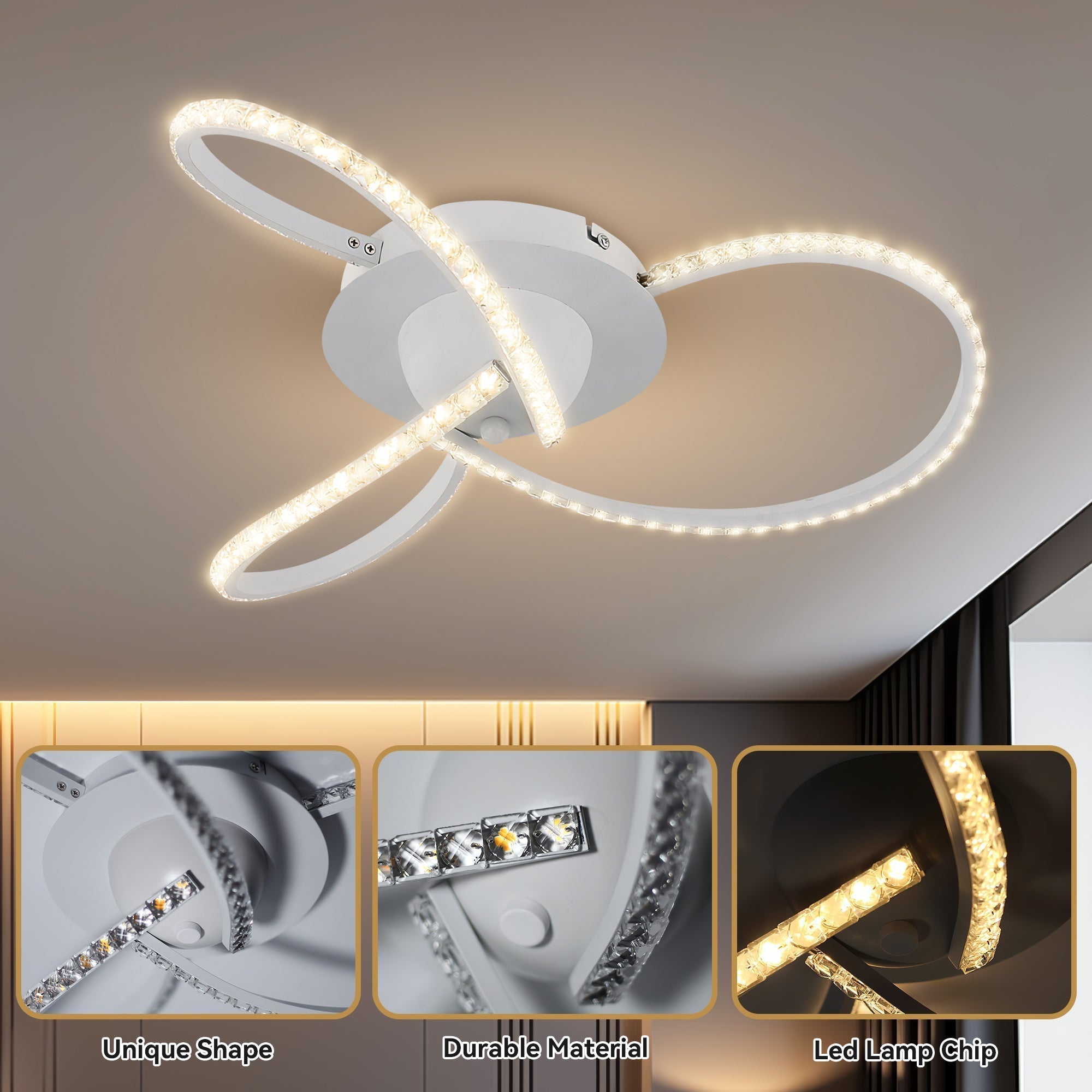 Irie Dimmable 3-Light LED Ceiling Fixture