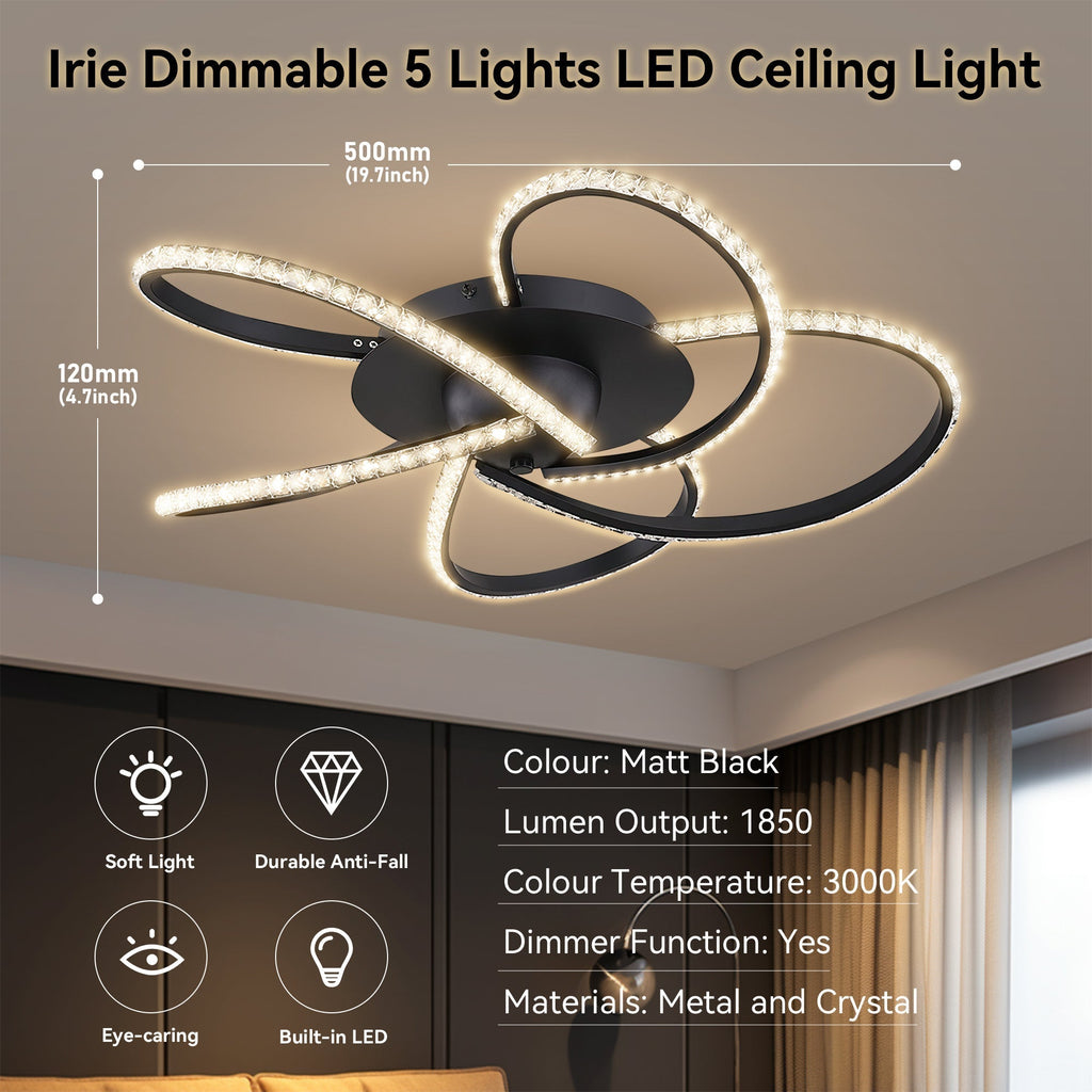 Irie Dimmable 5-Light LED Ceiling Fixture