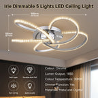 Irie Chrome Dimmable 5-Light LED Ceiling Light