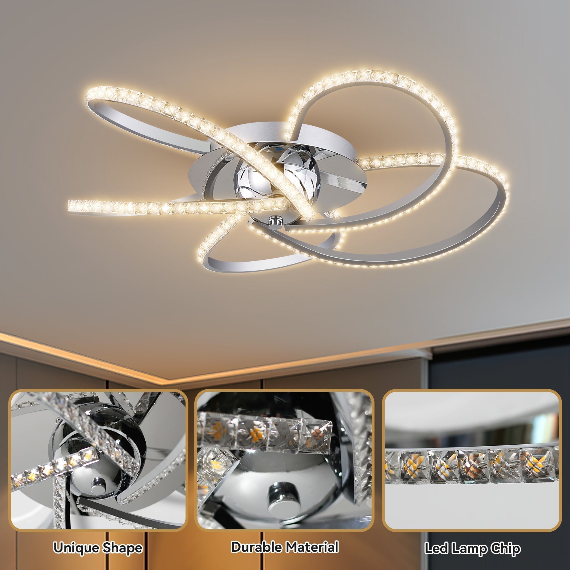 Irie Chrome Dimmable 5-Light LED Ceiling Light