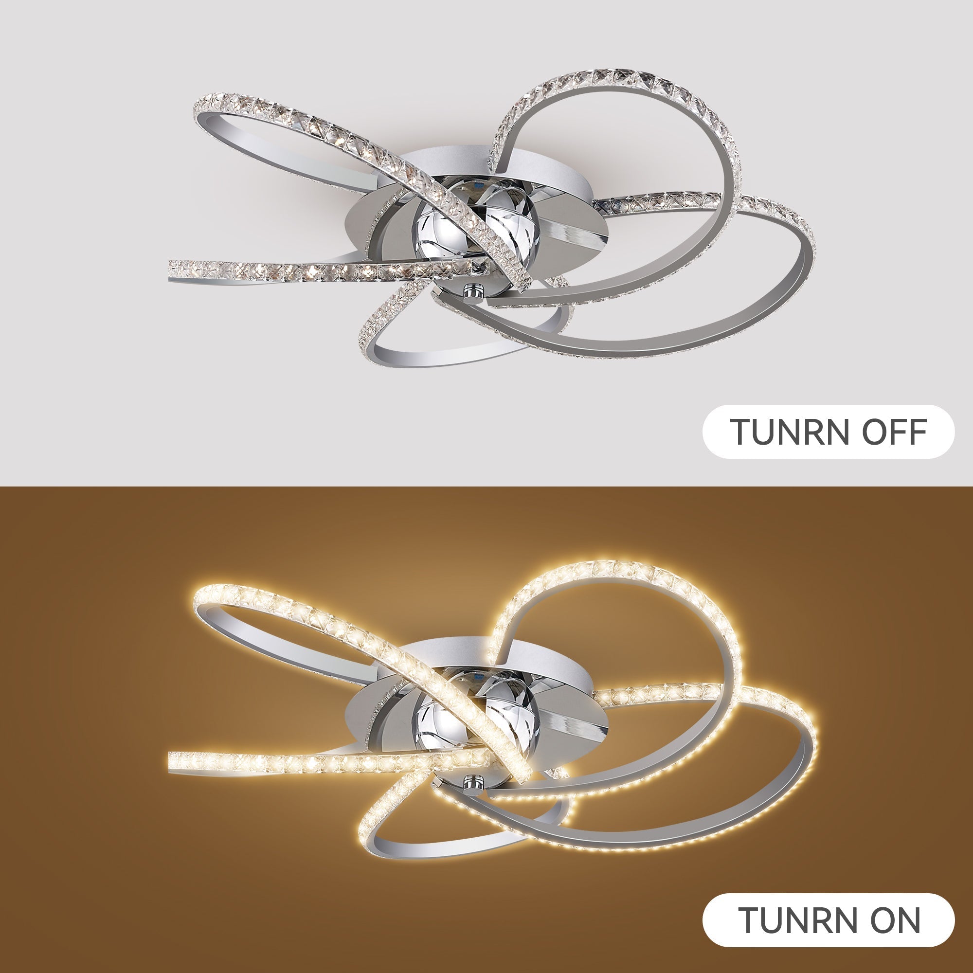 Irie Chrome Dimmable 5-Light LED Ceiling Light