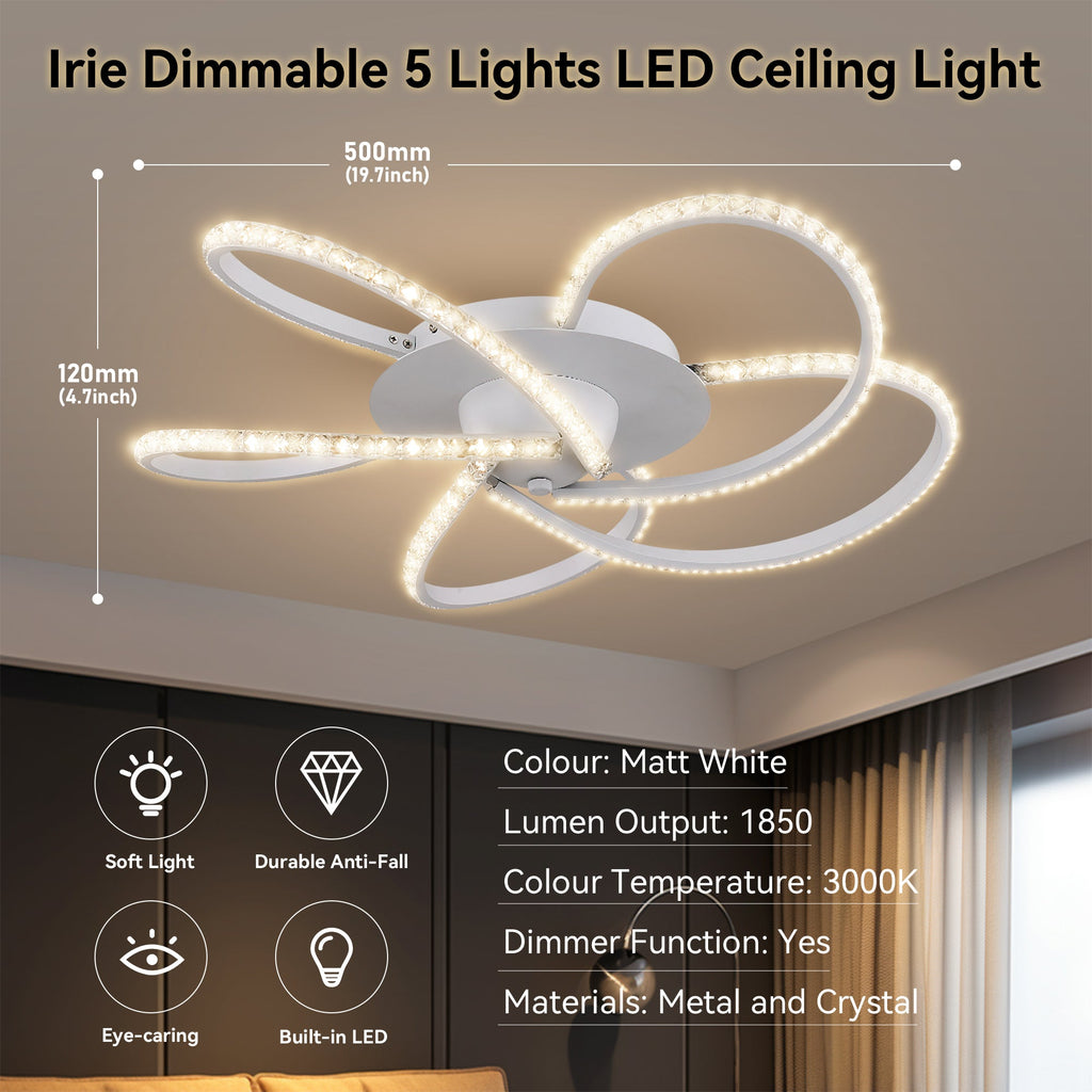 Irie Dimmable 5-Light LED Ceiling Fixture