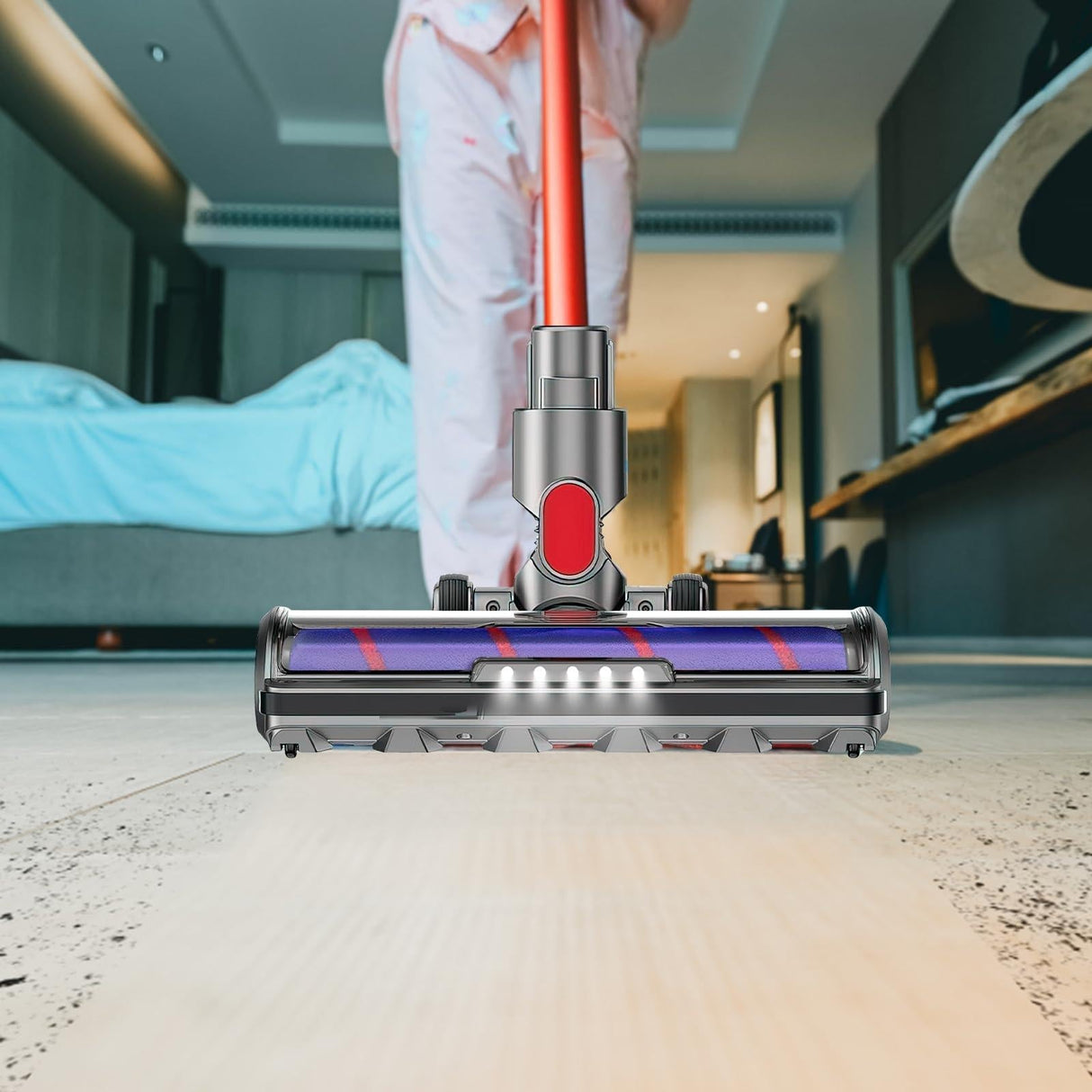 Soft Bristle Roller Brush with LED for Dyson