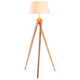 Large Tripod Floor Lamp with Linen Shade