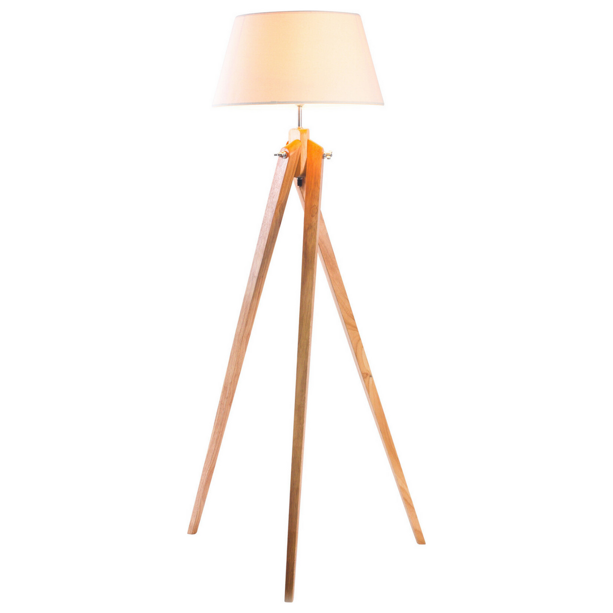 Large Tripod Floor Lamp with Linen Shade