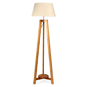 Large Bamboo Tripod Floor Lamp with Shade