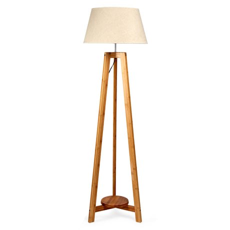 Large Bamboo Tripod Floor Lamp with Shade