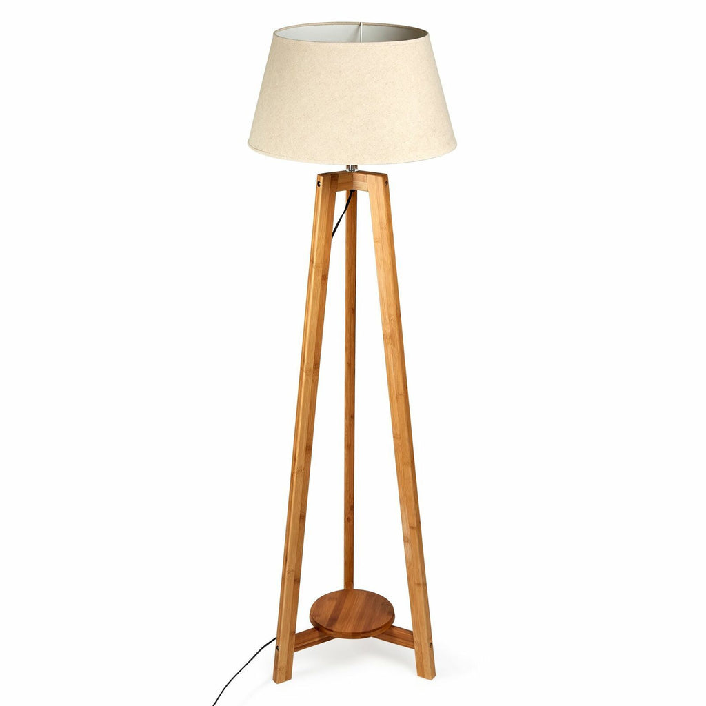 Large Bamboo Tripod Floor Lamp with Shade