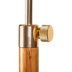 Adjustable Bamboo Tripod Floor Lamp with Table